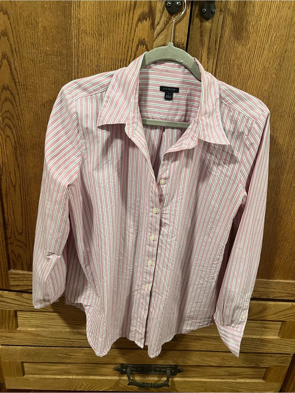 Ann Taylor striped relaxed perfect shirt- Button-Down - Picture 3 of 3